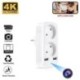 Prise multiple 2 ports USB caméra espion Wifi Vidéo 1080P 