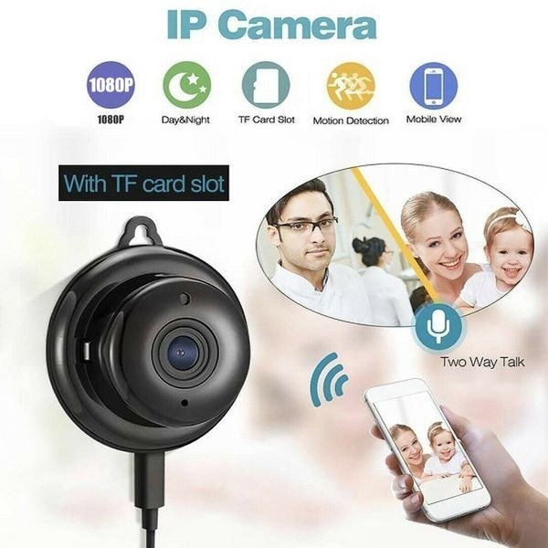 Mini caméra Wi-Fi Full HD 1080p, micro caméscope à vision nocturne,  détection de mouvement, enregistreur vocal vidéo, version révélatrice,  carte SD